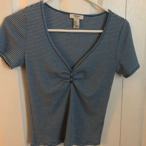 Blue and white striped shirt